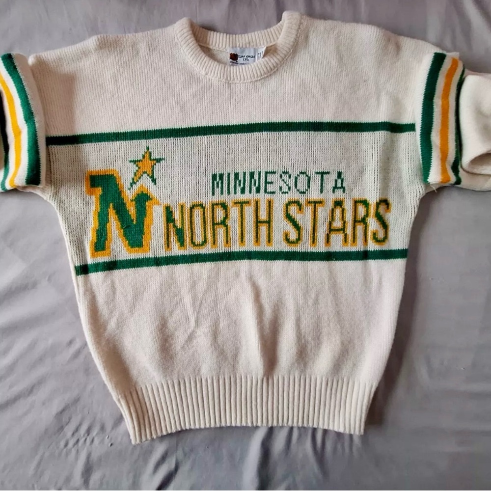 VINTAGE RARE Minnesota North Stars CCM Sweater by CLIFF ENGLE NHL Dallas XL/L - Picture 4 of 4